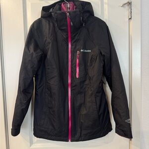 Columbia 2in1 Omniheat Black and Magenta Interchange Hooded Jacket women